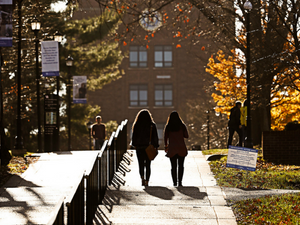 Two students walking